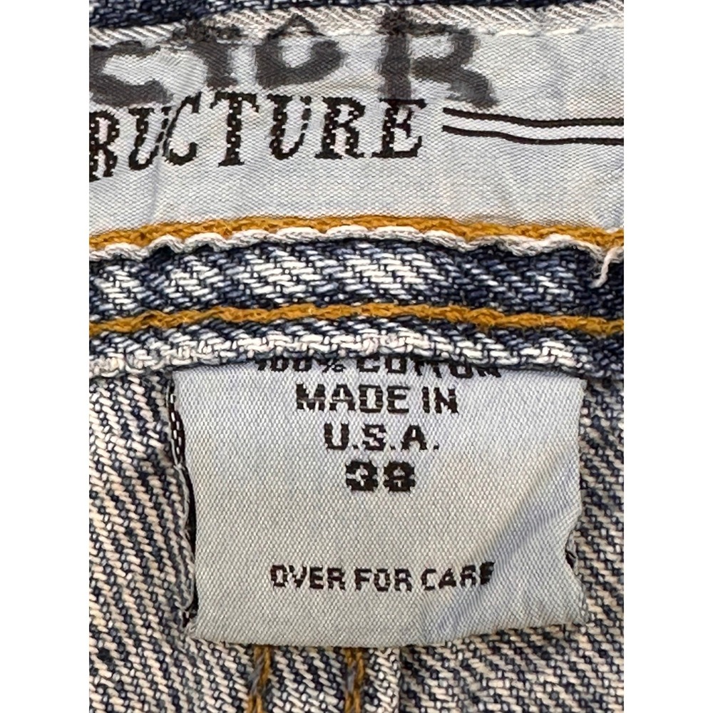 Vintage 1990 Structure Relaxed Taper Mens Jeans 38x34 Measures 36x32 Made in USA - Picture 8 of 10
